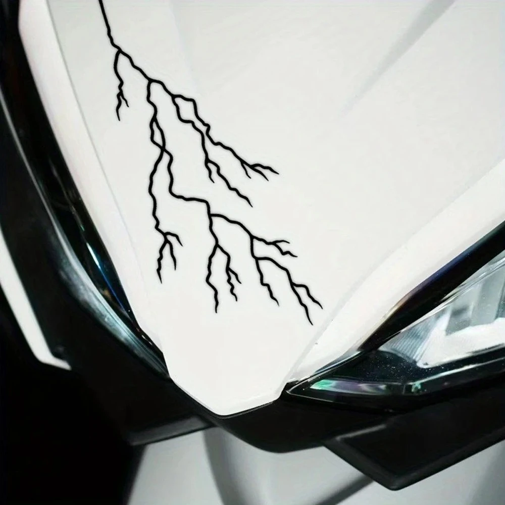 Universal Motorcycle Body Stickers Decoration Lightning Crack Style Pull Flower Waterproof Motorcycle Helmet Front Head Decal