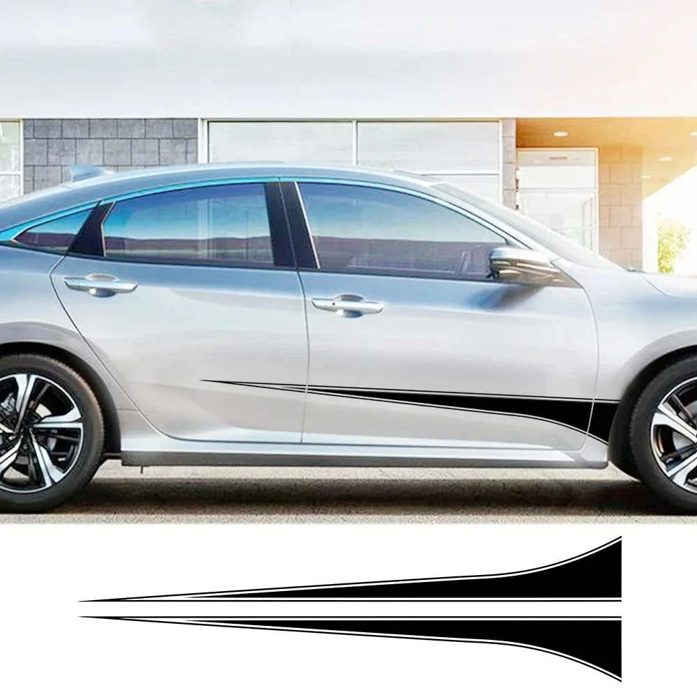 2PCS Car Door Side Stripe Stickers Auto Exterior Accessories For Suzuki Volvo Tesla Skoda VW Volkswagen Smart Seat Subaru Toyota