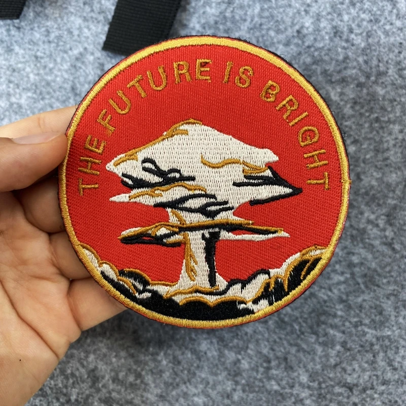 The Future Is Bright Exquisite Embroidery Hook and Loop Patches on Clothes Tactical Backpack Morale Badge Accessories Stickers