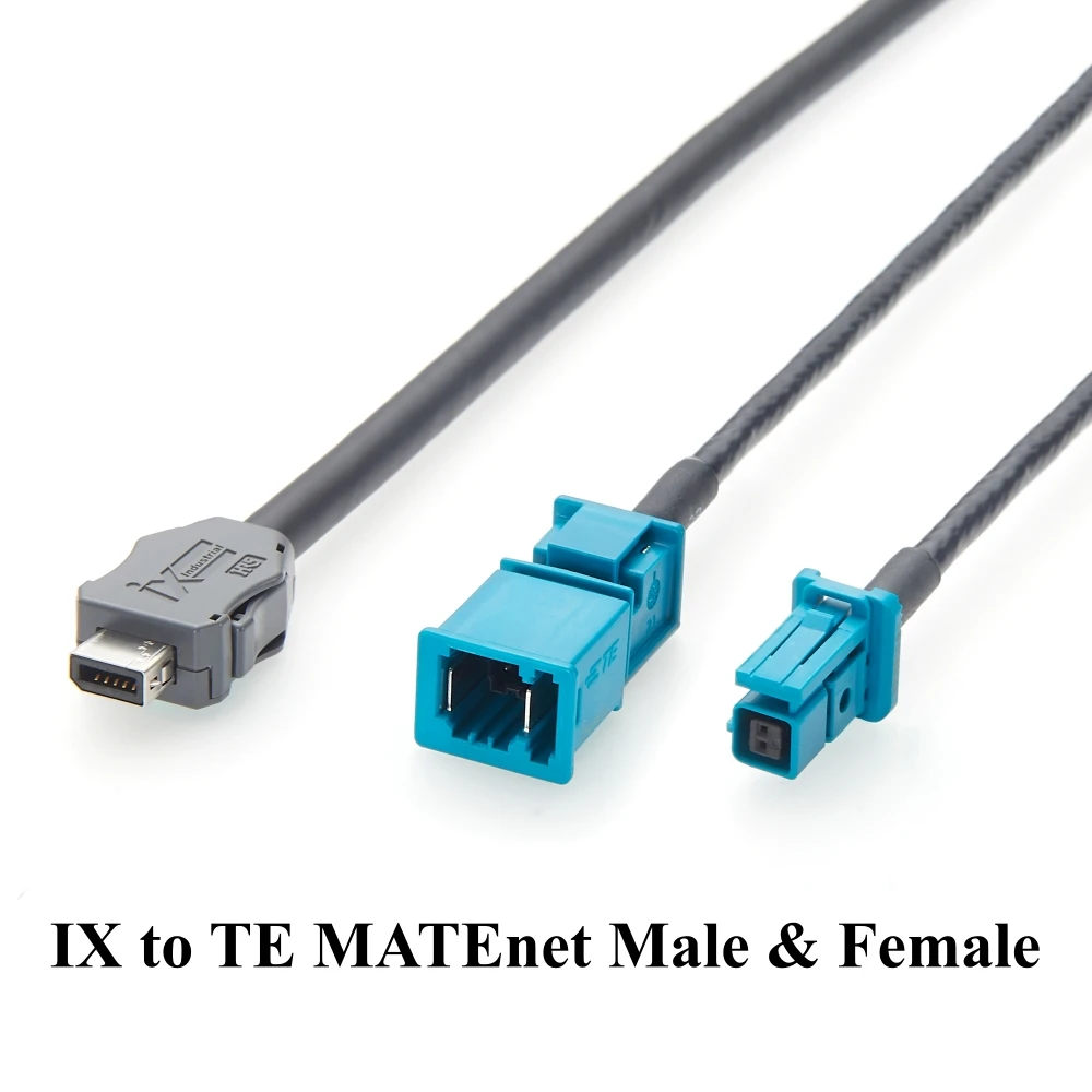 IX40G-A-10S-CV(7.0) IX Plug to TE MATEnet Male & Female 2302461-9 & 2302510-9 Automotive Ethernet Cable 100/1000BASE-T1 for ADAS
