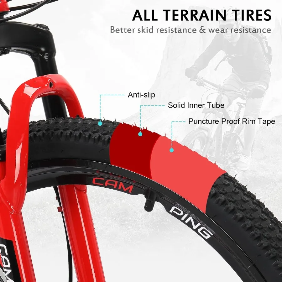 دراجة جبلية قابلة للطي 26 بوصة 21 سرعة دراجة جبلية قابلة للطي مع تأثير صدمة مزدوج فرامل قرصية مزدوجة ميكانيكية قوية Uni #3