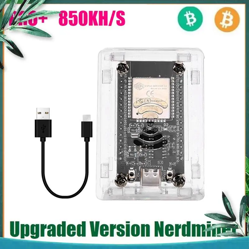 (NEW) BTC Miner PRO+ Solo Miner 850KH/S Bitcoin BTC Miner ESP32 Chip Wifi Low Power With Acrylic Case For Home Office