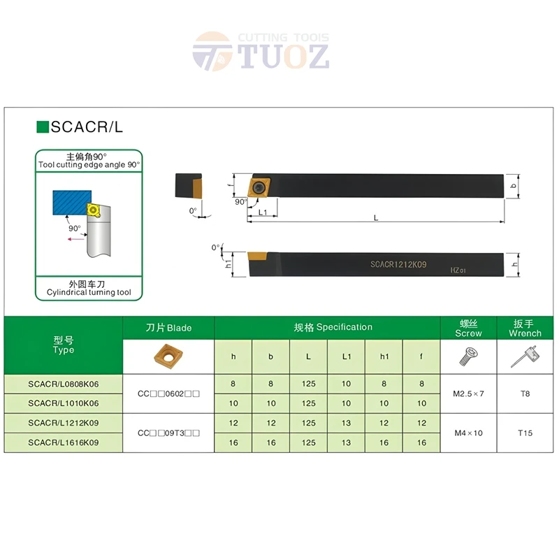TUOZ SCACR SCACL 90 درجة أداة تحول خارجية 1010 1212 1616 2020 2525 حامل باستخدام الحاسب الآلي مخرطة القاطع عرقوب CCMT CCGT إدراج #3