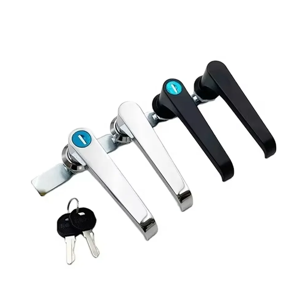 

MS324 High Quality Zinc Alloy Cabinet Door L Handle Electrical Panel Lock Swing Door Handle with Key Latch Lock Plane Lock Test