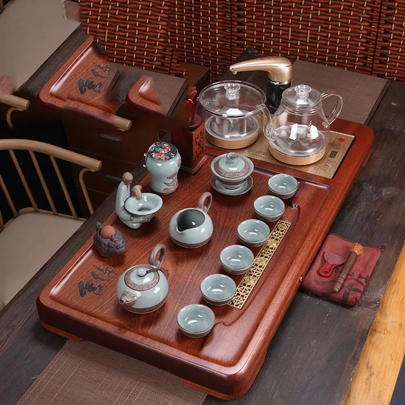 Wood Plates For Food Luxury Tea Tray Office Valet Ceramic Accessories Tea Tray Tableware Hospitality Bandeja Madera Teaware 3