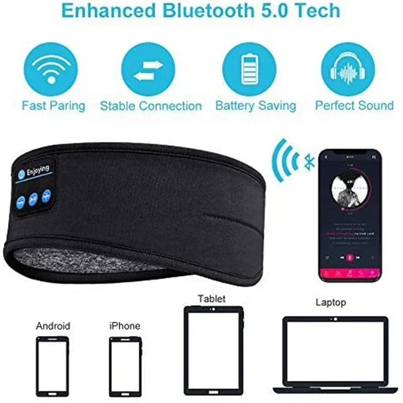 Headphones Music Eye Mask Wireless  Headset Headband Fone Earphones Sports Sleeping Headband Elastic Wireless fast shipping