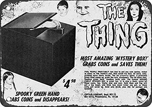 1965 Addams Family The Thing Coin Grabber Bank Vintage Look Reproduction Pub Home Decor Metal Signs 8X12 Inches