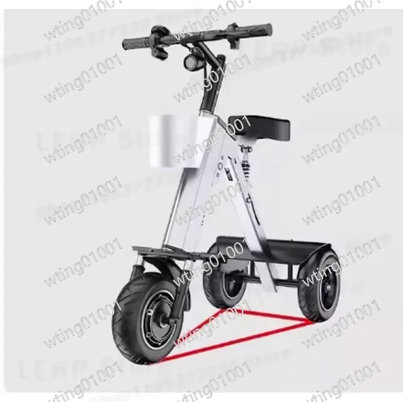 for P 48V Compact Foldable Trike Lightweight Portable Mini 3 Wheel Electric Scooter Dual Motor High Efficiency Urban Commuter