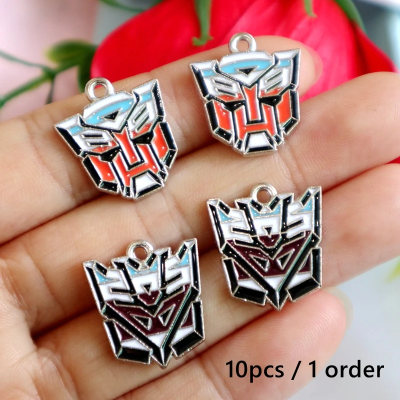 Colgante de aleación de Avatar de dibujos animados de Transformers, 10 piezas, dijes de Metal de Anime, collar, pulsera, pendiente, llavero,