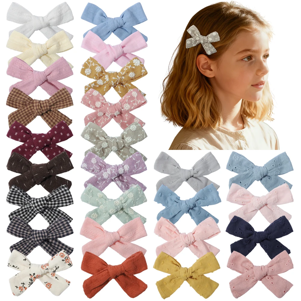 

1 шт., заколка для волос с бантом для девочек, украшения для волос с текстурой хлопка и льна, заколка для волос в корейском стиле, детские аксессуары для волос, безопасная повседневная одежда
