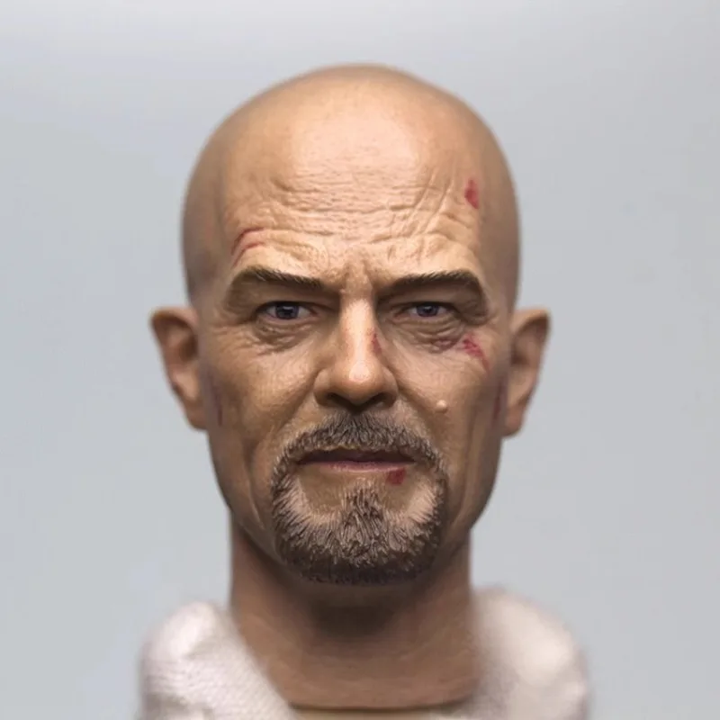 1/6 Scale Mr. White Bryan Cranston Head Sculpt Chemistry Teacher Cook Head Carving Model for 12'' Male Soldier Body Dolls Toys