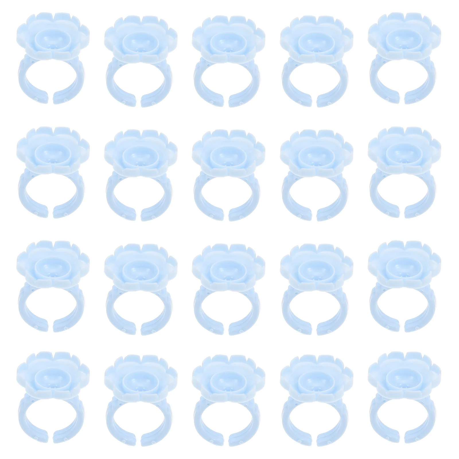 100 قطعة شكل زهرة الغراء خواتم لاش تمديد كوب ل رمش المطعمة اكسسوارات صحية آمنة Diy بها بنفسك استخدام حلقة الصباغ خفيفة الوزن #3