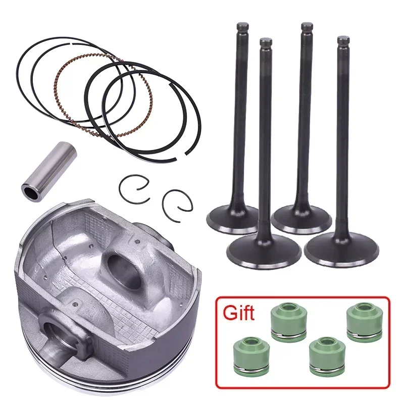 

72mm Motorcycle Piston Ring Kit &Intake Exhaust Valves Stem Kit For KT/M KT200 M200 Du/ke 200 Inlet Outlet Valve 200cc Free Gift