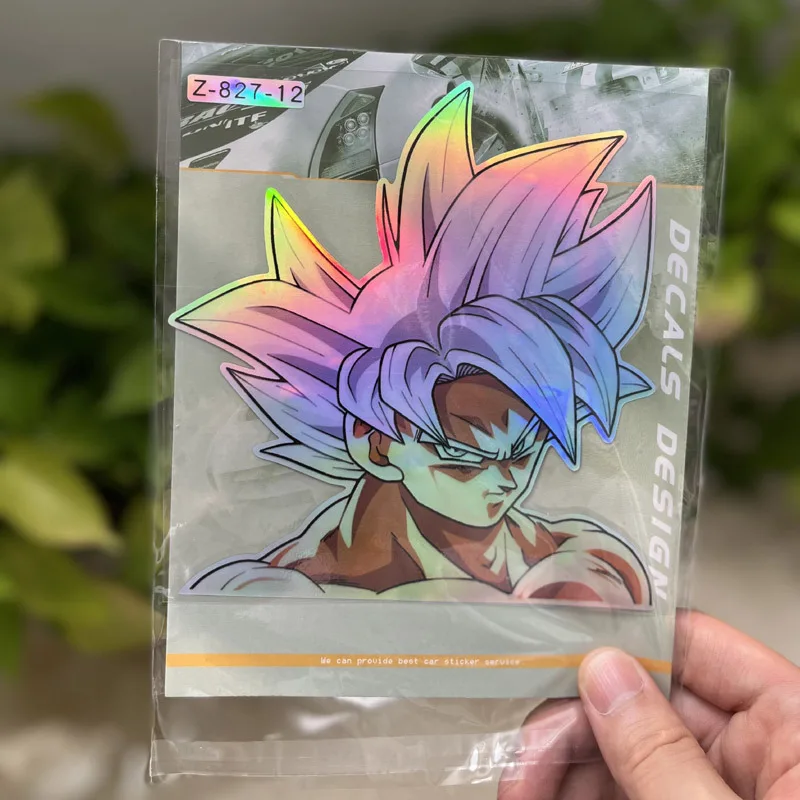 Anime Colorful Laser Son Goku Sticker Car Decoration Uzumaki Naruto Sticker Cartoon Modification Sticker Children\'s Toy Gift