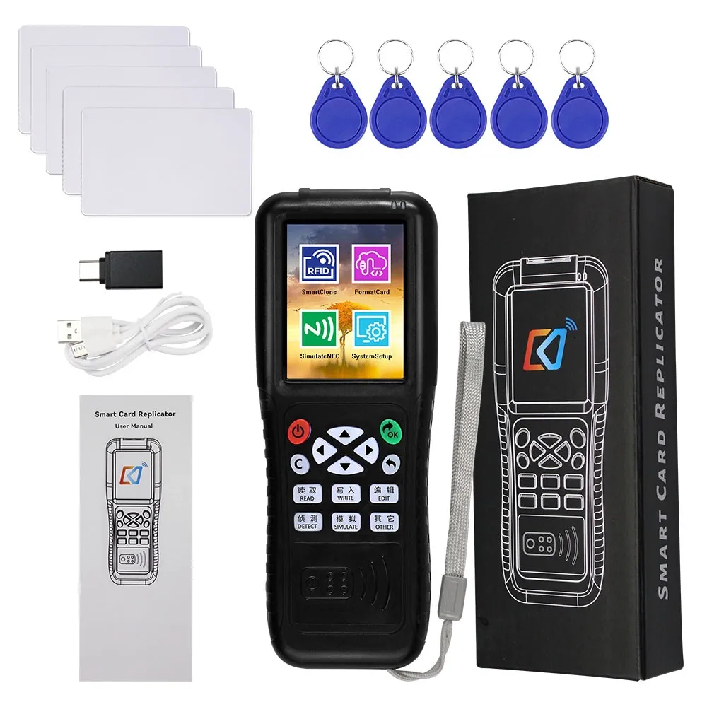 OBO New RFID Card Copier Reader Multi-Frequency NFC Reader/Writer Duplicator APP Encryption Decoder for Copying Access Cards