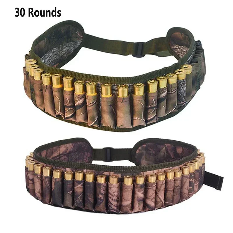 Tactical 30 Rounds Bandolier Belt 12 Gauge Cartridge Pouch Hunting Shotgun Shell Ammo Waist Belt Holder Airsoft Accessories