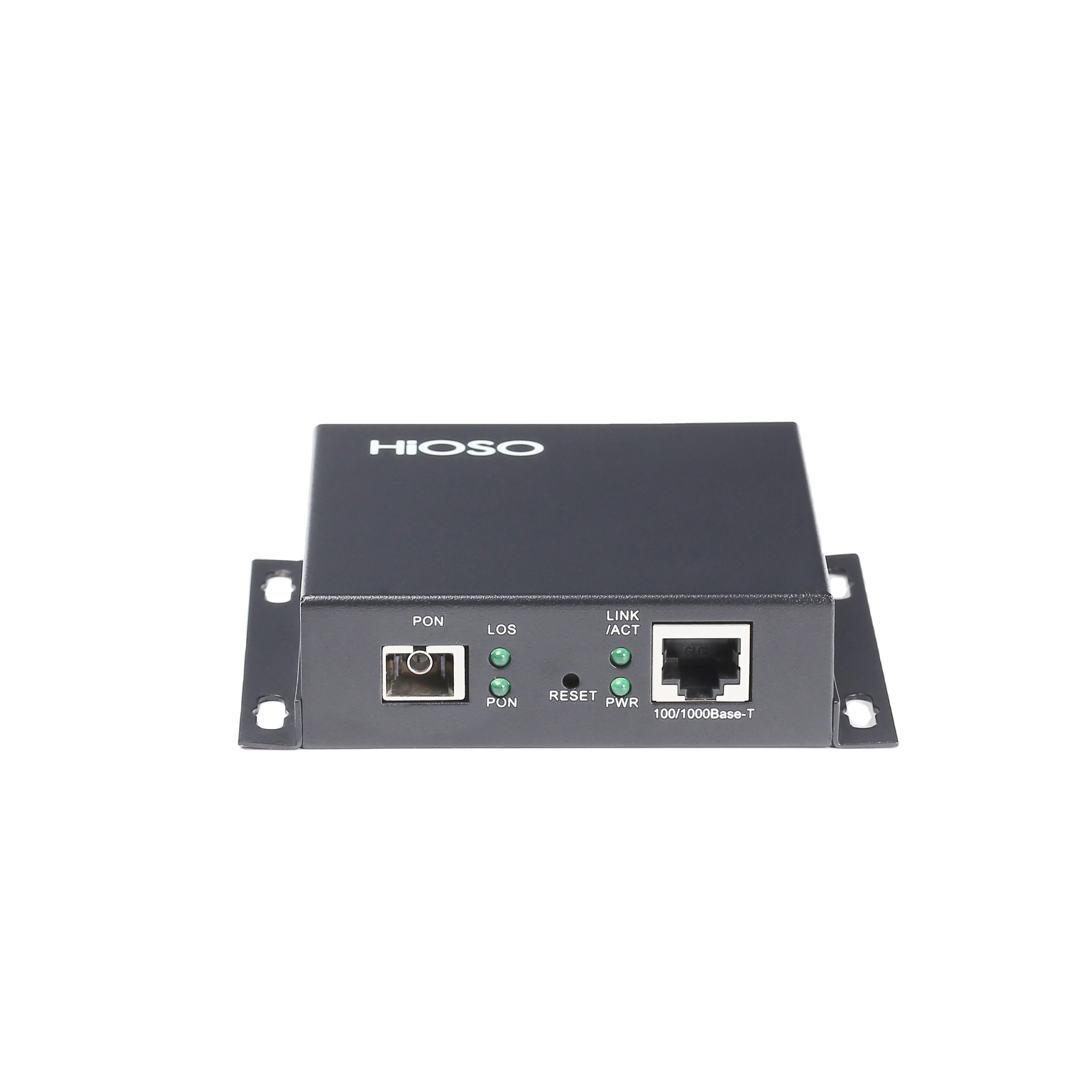 HiOSO 1GE RJ45 port GE ONU  metal case EPON ONU  for CCTV security monitoring use industrial temperature long distance DBA SLA