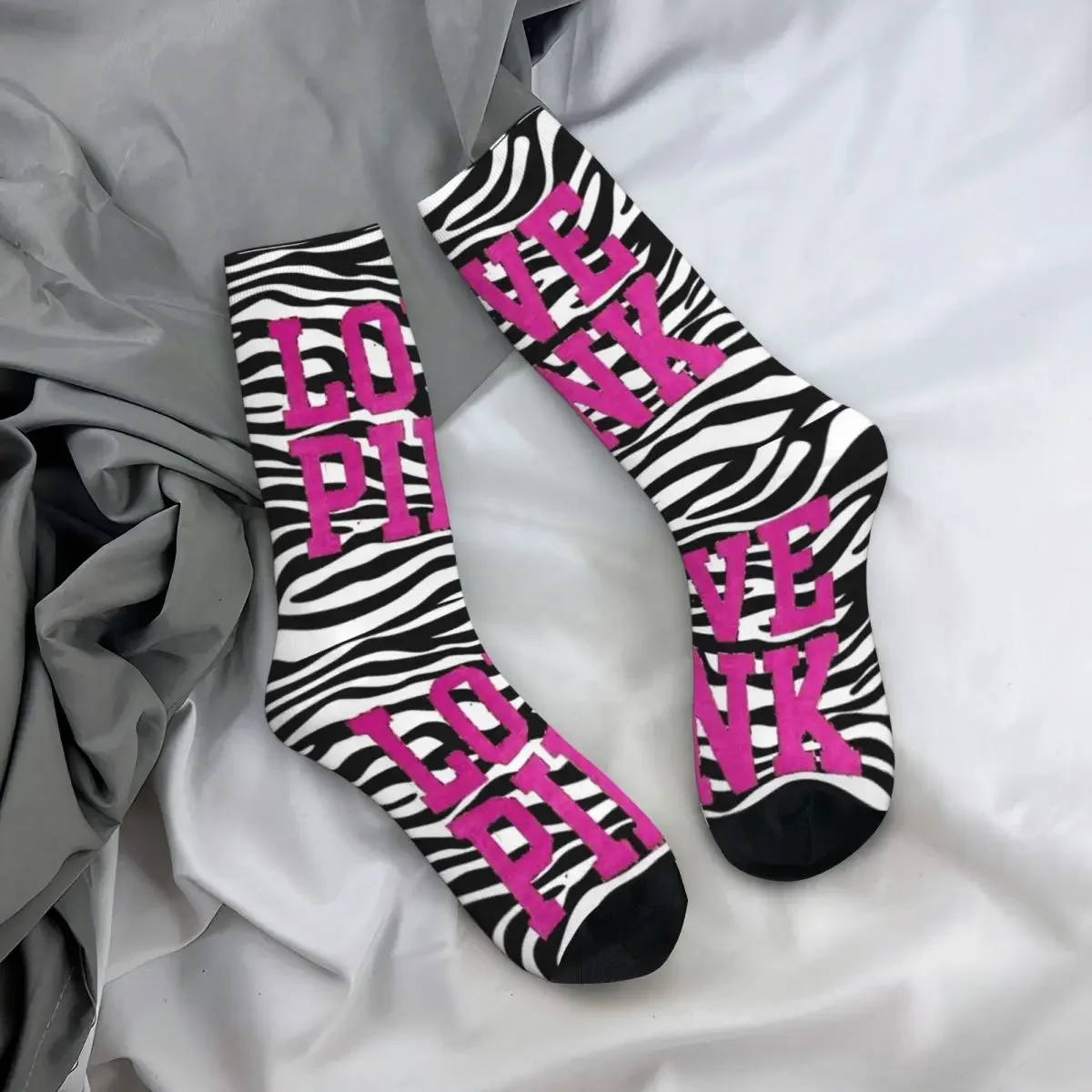 

All Seasons Crew Stockings Love Pink Socks Crazy Hip Hop Long Socks for Men Women Valentine's Day Gifts