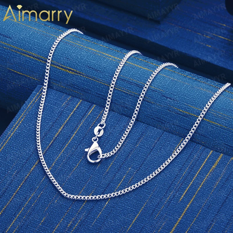 925 Sterling Silver 2mm Minimalist O-shaped Necklace 16-30 Inches Women's Party Banquet Engagement Wedding Fashion Jewelry