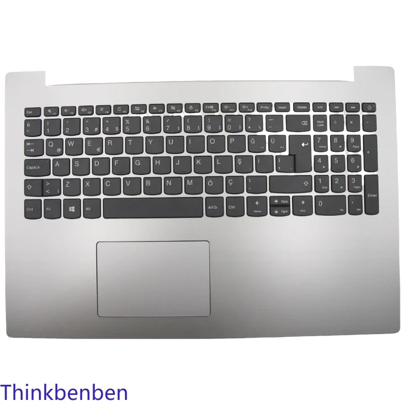 TR Turkish Keyboard Platinum Grey Upper Case Palmrest Shell Cover For Lenovo ideapad 330 15 ARR ICN Laptop 5CB0R26536