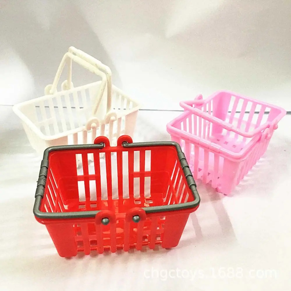 Miniature Miniature Furniture Children Gifts Shopping Hand Basket Model Pretend Play Toys Doll Accessories Shopping Basket Toys