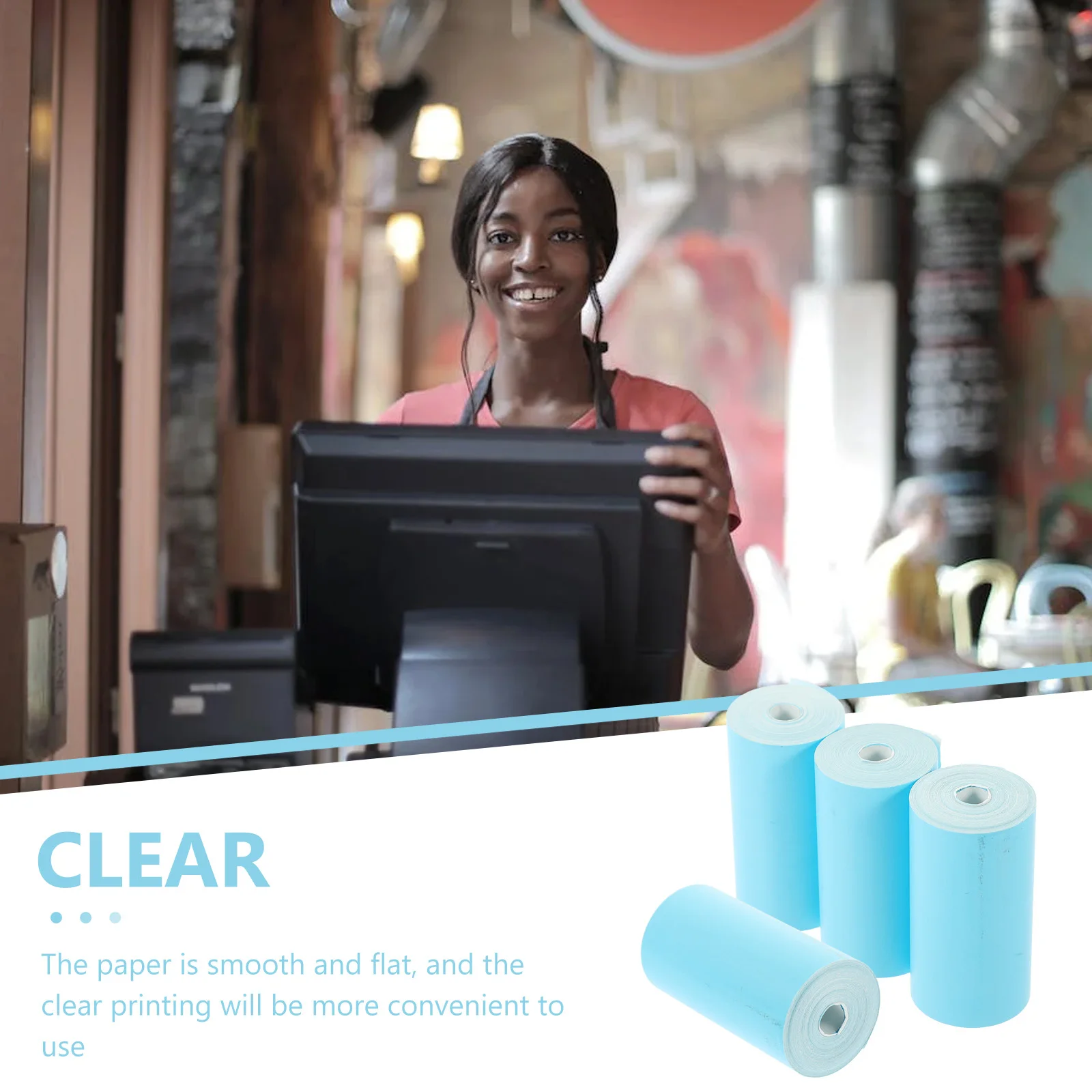 

Рулоны термобумаги, 4 рулона, розовая, чувствительная к цвету чековая бумага для принтера, домашнего офиса, гладкая печать