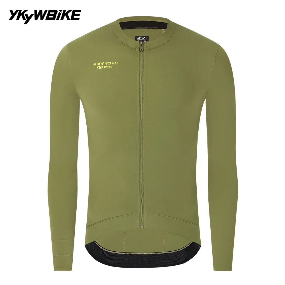 

YKYWBIKE 2025 Men Cycling Jersey 15-25°C Long Sleeve Pro Team Bicycle Shirt Breathable Road Bike Clothing MTB Road Bike Jersey