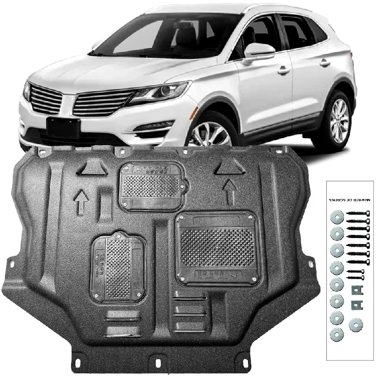 

For Lincoln MKC 2.0T 2015-2020 Black Under Engine Guard Plate Splash Shield Mud Fender Cover Mudguard Protector