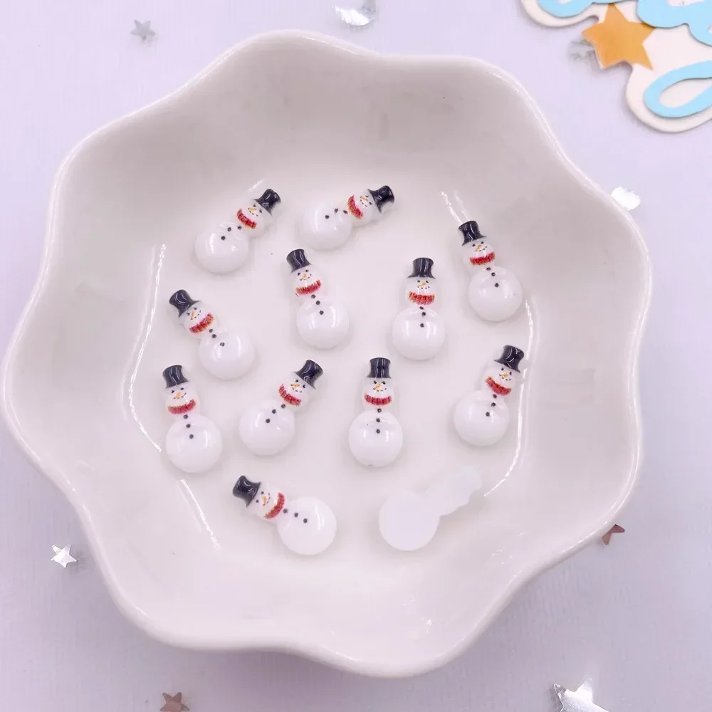 50pcs Resin Colorful Christma Nail Art Decor Santa Claus Snowman Fruit leaves Magic wand Flatback Rhinestone DIY Scrapbook Decor