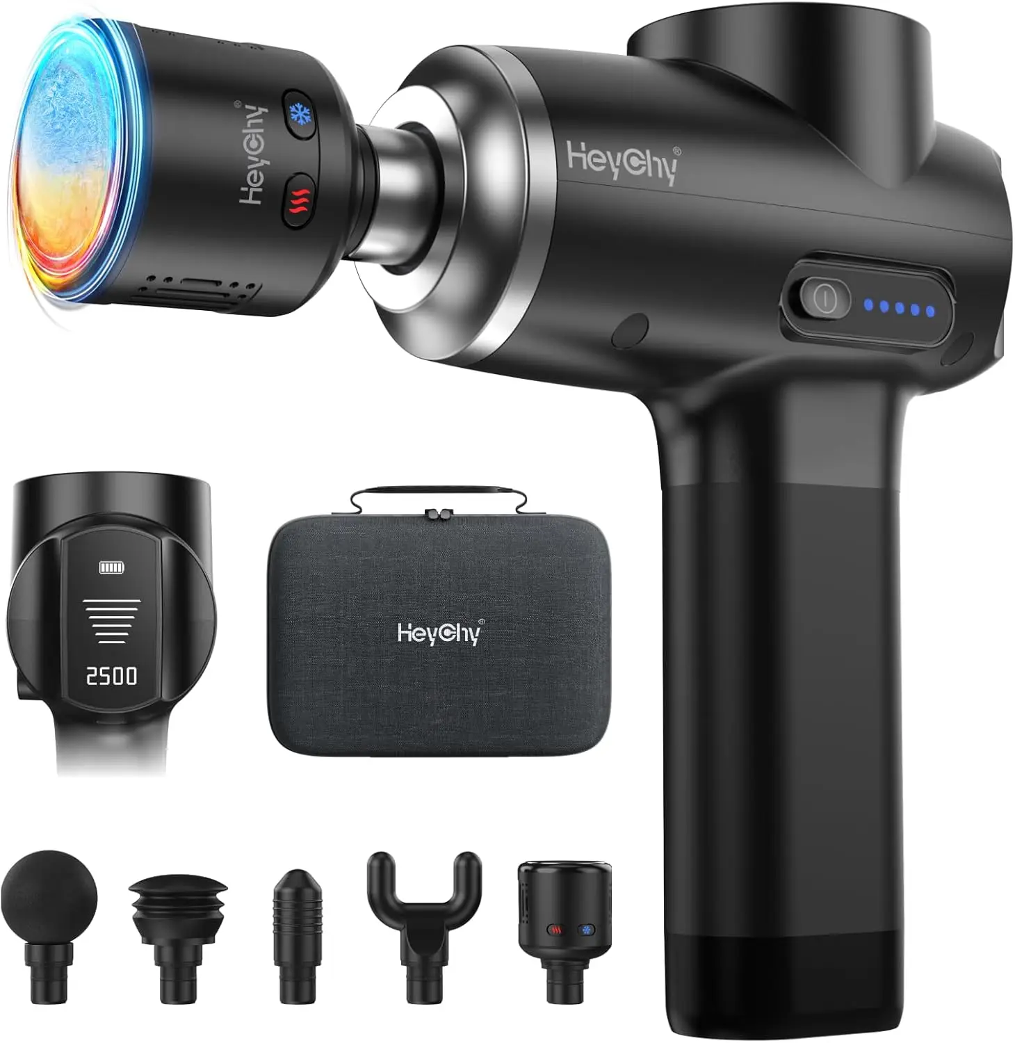 

Массажный пистолет для глубокого массажа тканей с функцией тепловой и холодной терапии, портативный массажер для мышц для спортсменов, амплитуда 12 мм