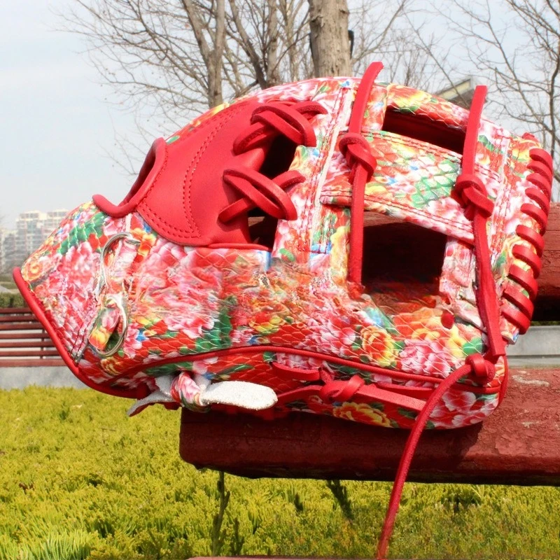 انفجار المشاهير الإنترنت قفازات البيسبول جلد البقر الأمريكي أحمر أخضر شمال شرق زهرة كبيرة نمط الرياضة في الهواء الطلق المهنية #2