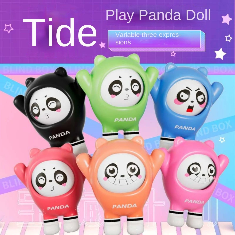 Ugly Doll Cartoon Face Changing Doll Cartoon Panda Face Changing Toy DIY Crafts 3 Facial Cartoon Keychain Kids Playing Supplies