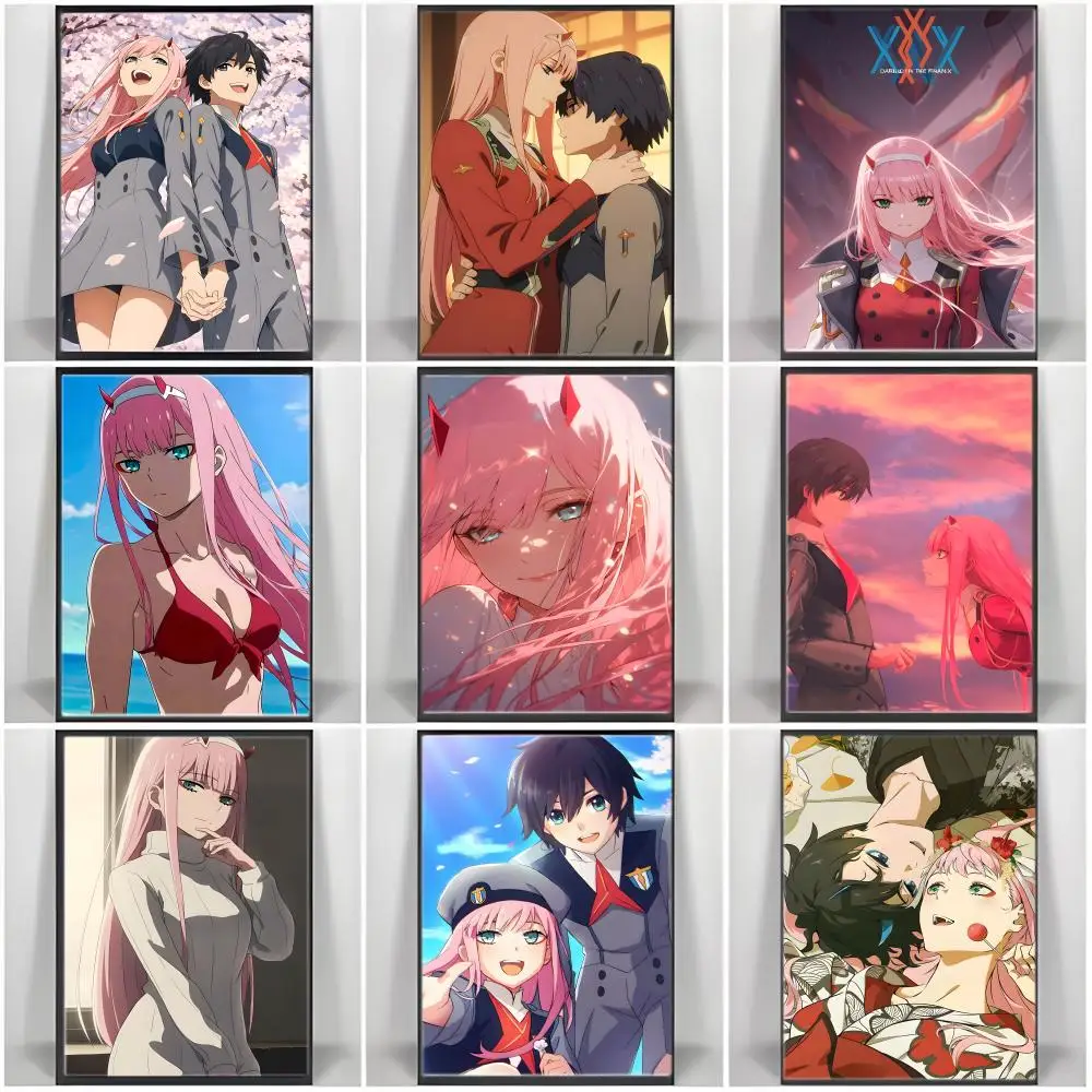 SciFi Mecha Anime D-DARLING in the FRANXX Poster  Self-adhesive Art Waterproof Paper Sticker Coffee House Bar Room Wall Decor