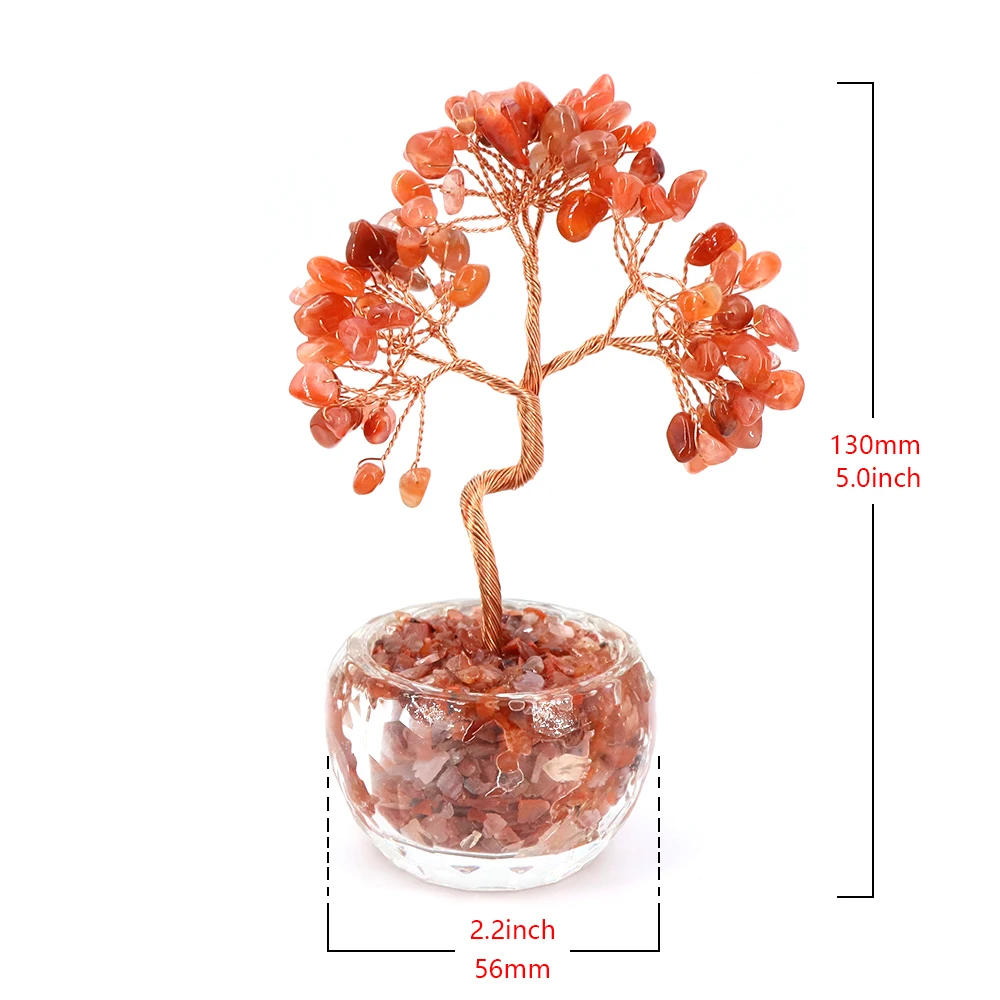 130mm Crystal Money Trees Natural Stone Citrine Amethyst Healing Gemstone Potted Plant Style Crafts Housewarming Gift Home Decor