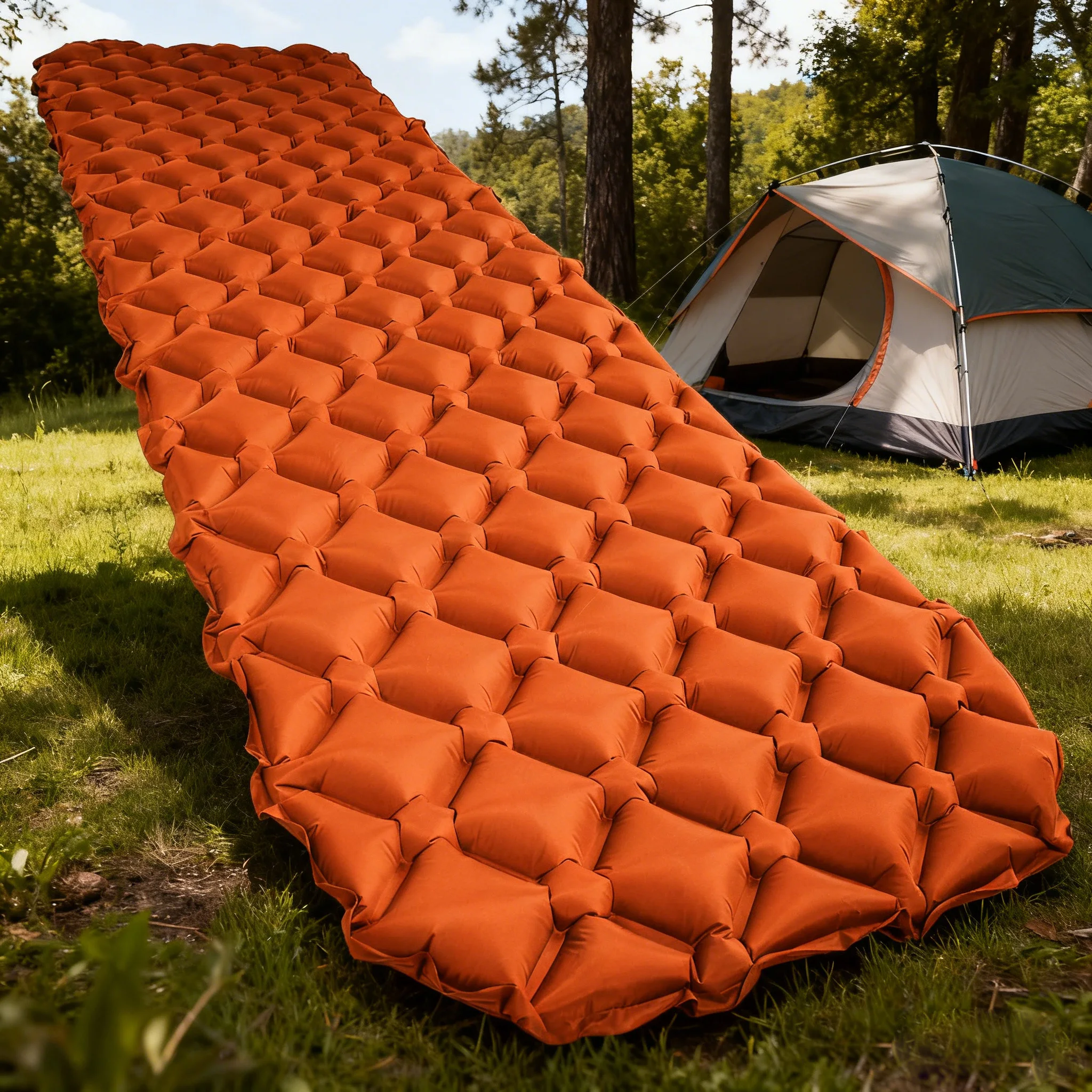 Camping Sleeping Pad Single Self-Inflating No Pump Rapid Setup Ultralight Compact for Outdoor Hiking Travel Tent