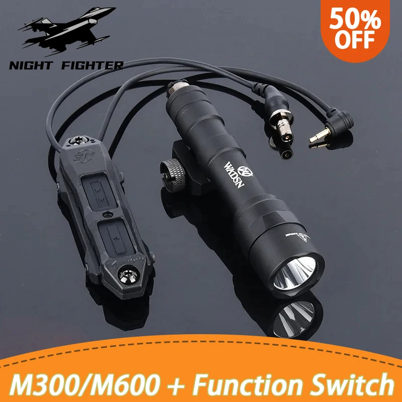 SF M300A M600U Tactical Flashlight Outdoor Hunting Weapon Accessories With Dual Control Press Mouse Tail Switch Scout Flashlight