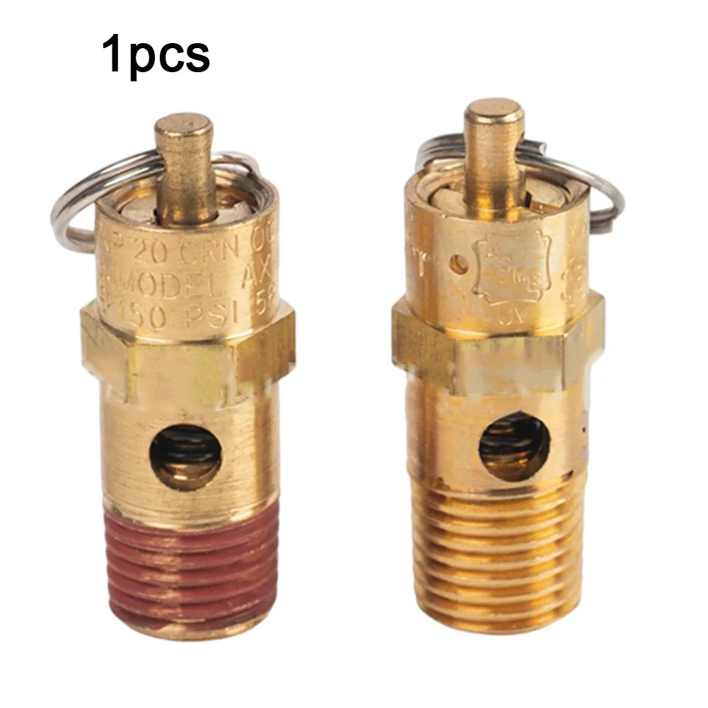 1pc Air Compressor Safety Relief Valve 1/4" Male NPT Threaded Inlet Connection 125PSI-270PSI Pressure Valve Safety Valves Parts