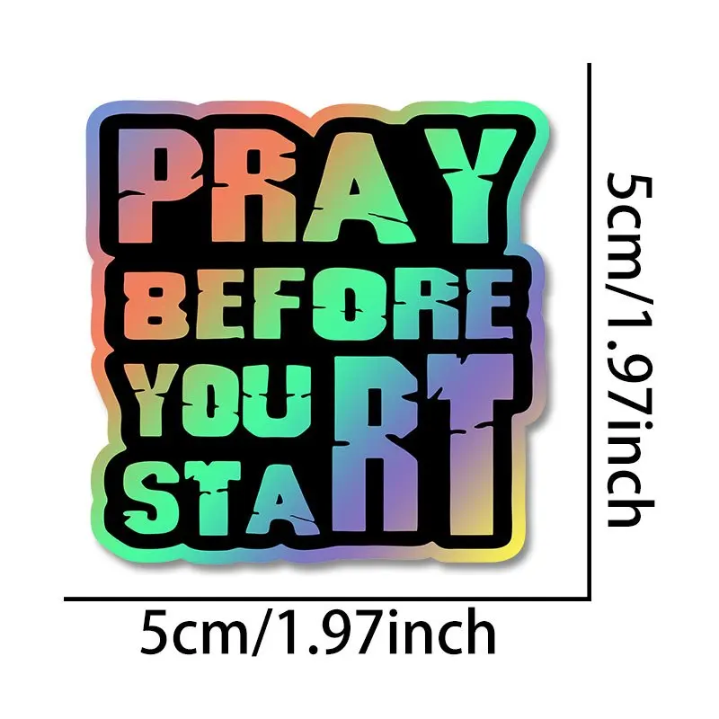 Prayer before departure Motorcycle Decorative Stickers, Waterproof, Suitable for Motorcycle Helmets, Road Bikes, Upper Tube