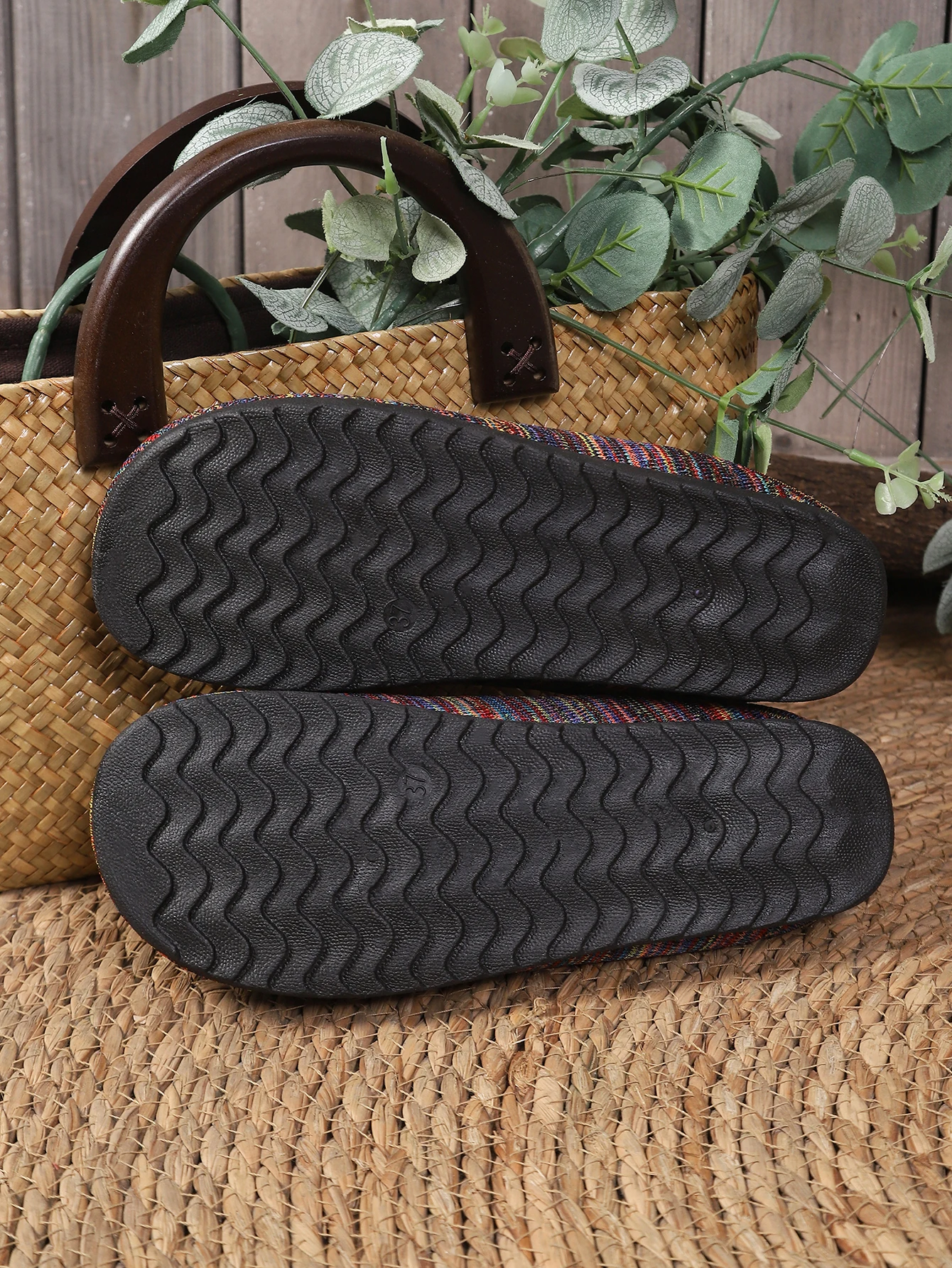 Damenschuhe 2026 Frühling Herbst Ethnisch Böhmisch Gestreifte Strick-Slipper Flache Schuhe Bunte Weiche Leichte Freizeitschuhe zum Gehen – Detail 7