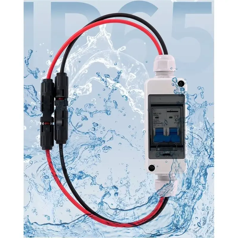 AAAN-DC PV Disconnect Switch Box With DC 600V 63A IP65 HT 2Ways Waterproof Box 1 In 1 Out Solar Photovoltaic PV Combiner Box