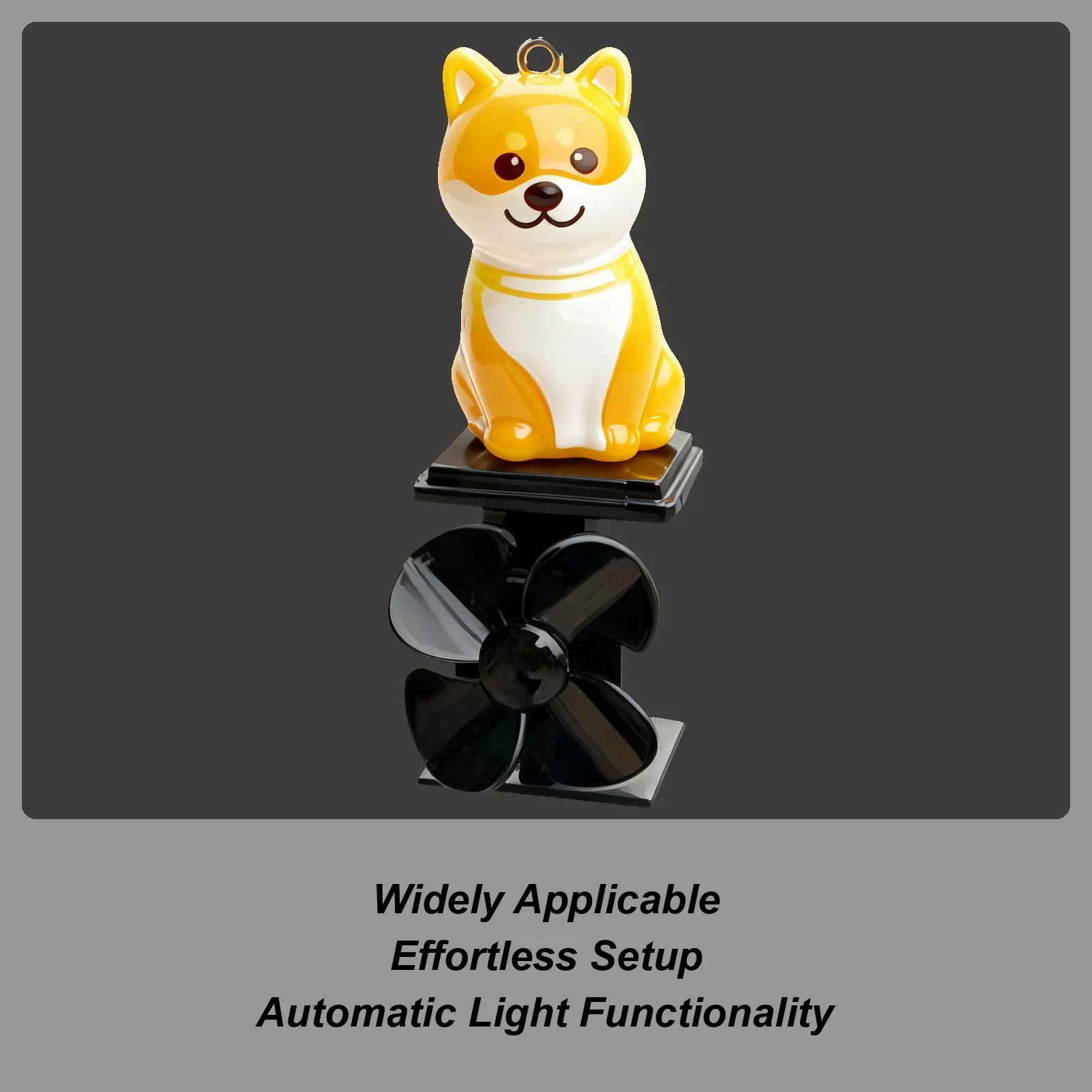 Dog Figurines Motorcycle Decoration With LED Light Wind Powered Small Animal Figurines For Motorcycle Handlebar Outdoor Cycling