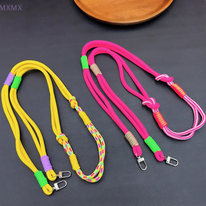 Color Splicing Hanging Rope Mobile Phone Lanyard Anti Loss Sturdy Keychain Hand-Woven Lanyard Loss Prevention Fall Prevention