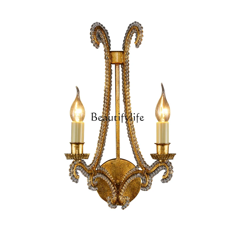 American classic gold foil retro old crystal bead luminous object