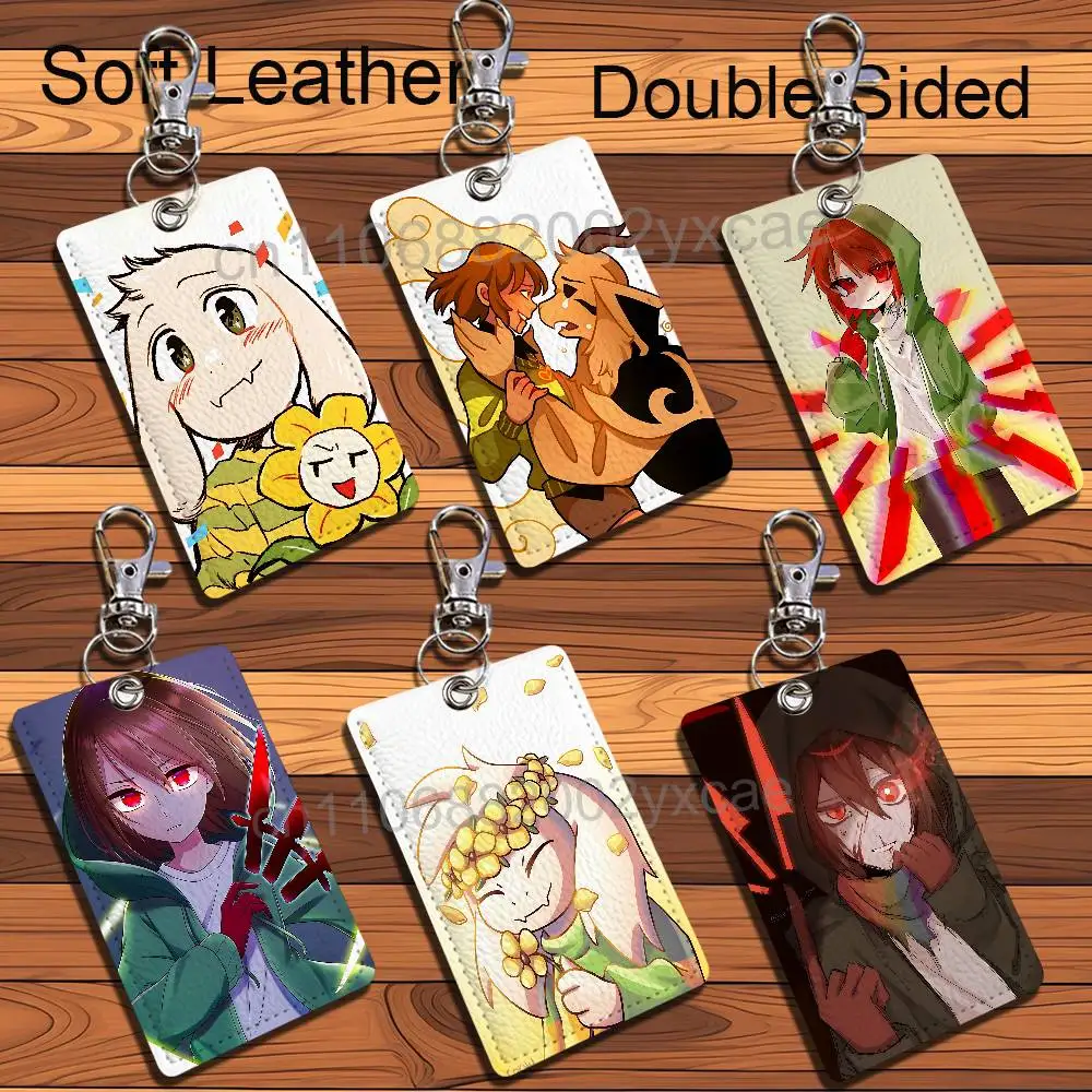 Chara Asriel Undertale Holder For Bank Business Work Card Holder Student Card Case Bus Card Keychain