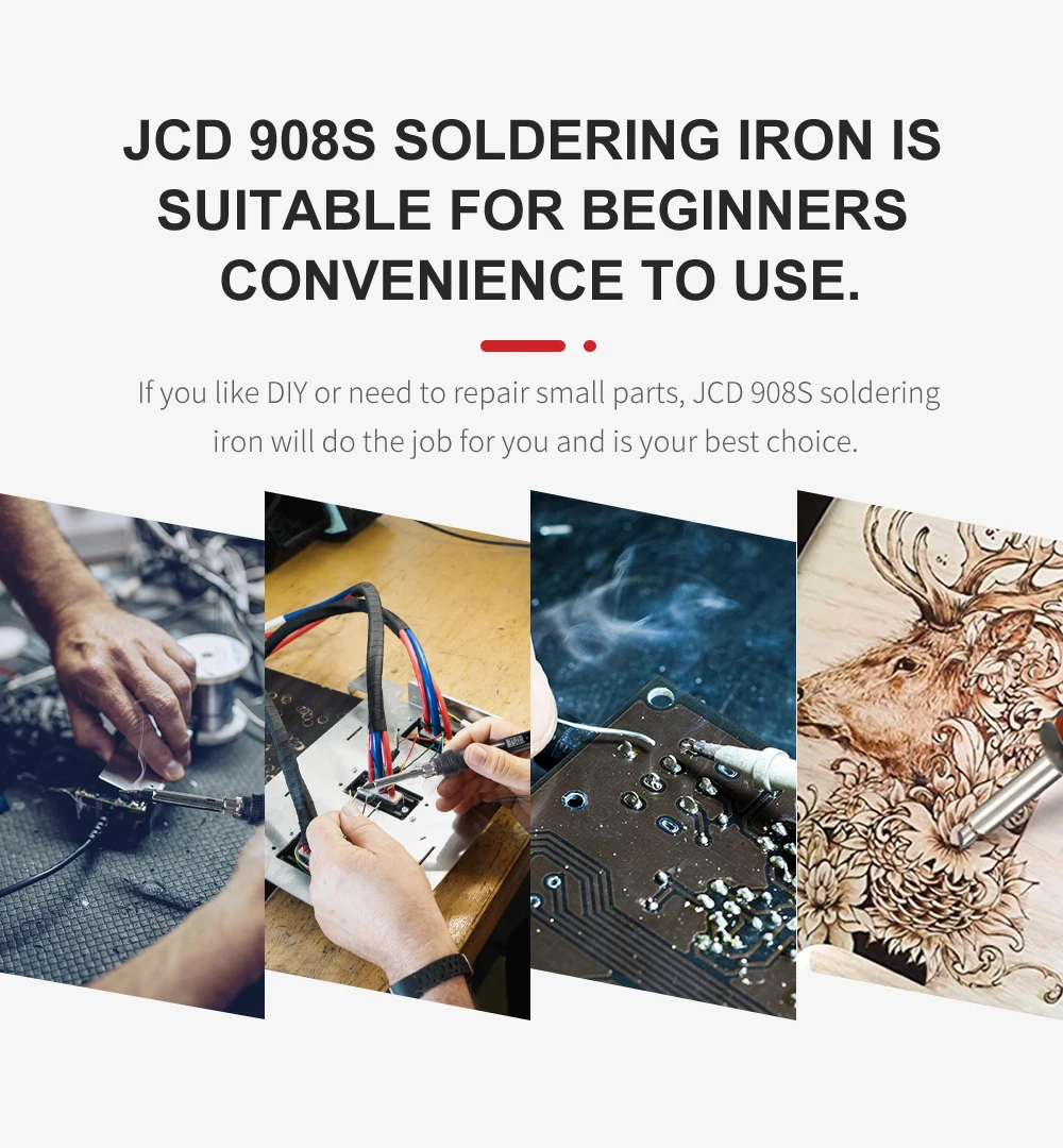 JCD 80W Electric Soldering Iron with LCD Digital Temperature Display Adjustable Heating Tip for Precision Soldering 220V/110V