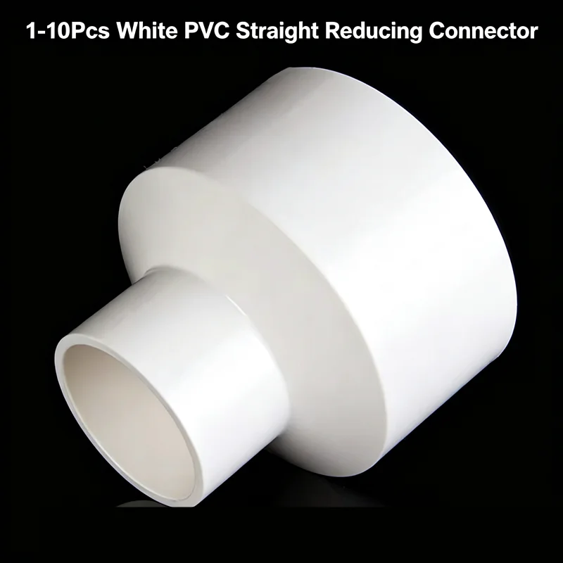 1‑10Pcs 20‑315mm White PVC Straight Reducing Connector Water Pipe Fitting for Garden Irrigation Aquarium Tube Adapter