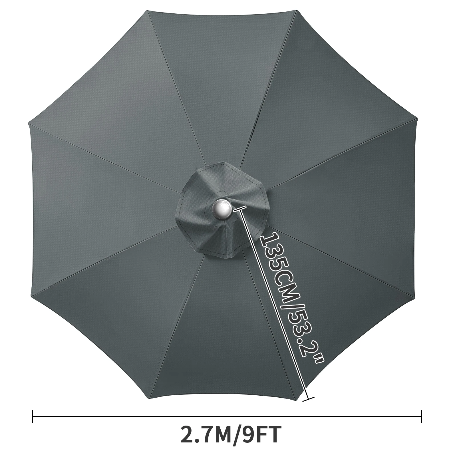 Waterdichte vervangende parapluhoes 2/3M Patio Parasol Cover UV-Anti Canopy Cover Vervanging Parasol Cover voor balkontuin