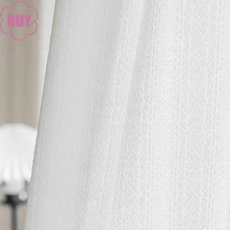 2024 New Japanese Curtains for Living Dining Room Bedroom Light Transmission Sunscreen White Tulle Curtains Customized window