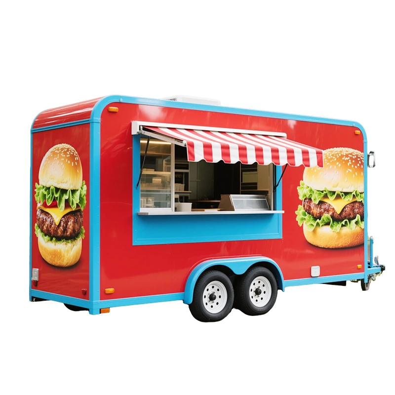 Stainless Steel BBQ Food Truck with Full Kitchen Designed for High Volume Cooking Custom Size Street Mobile Kitchen