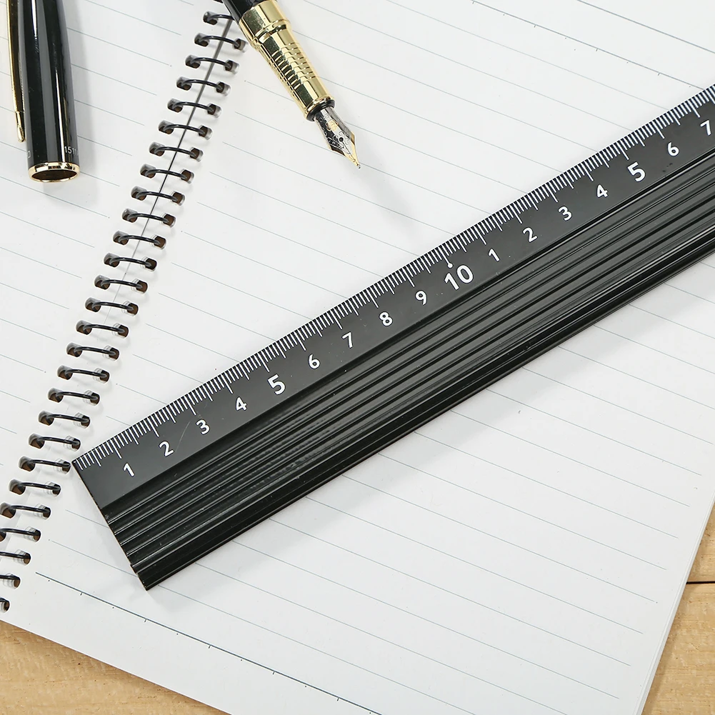 Multi-use Aluminum Alloy Protective Ruler Smooth Appearance Superb Craftsmanship Anti-cut Hand Non-slip Straight Ruler